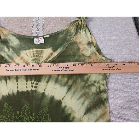 Gypsy Rose Women's Tie Die Hippie Boho Dress Top Cut Tied Shoulder Straps Summer - Picture 7 of 10